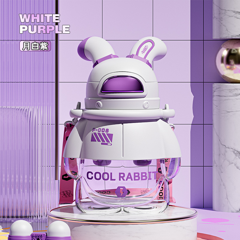 Anti Drop Large Capacity Plastic Straw Cup Colorful Water Bottle