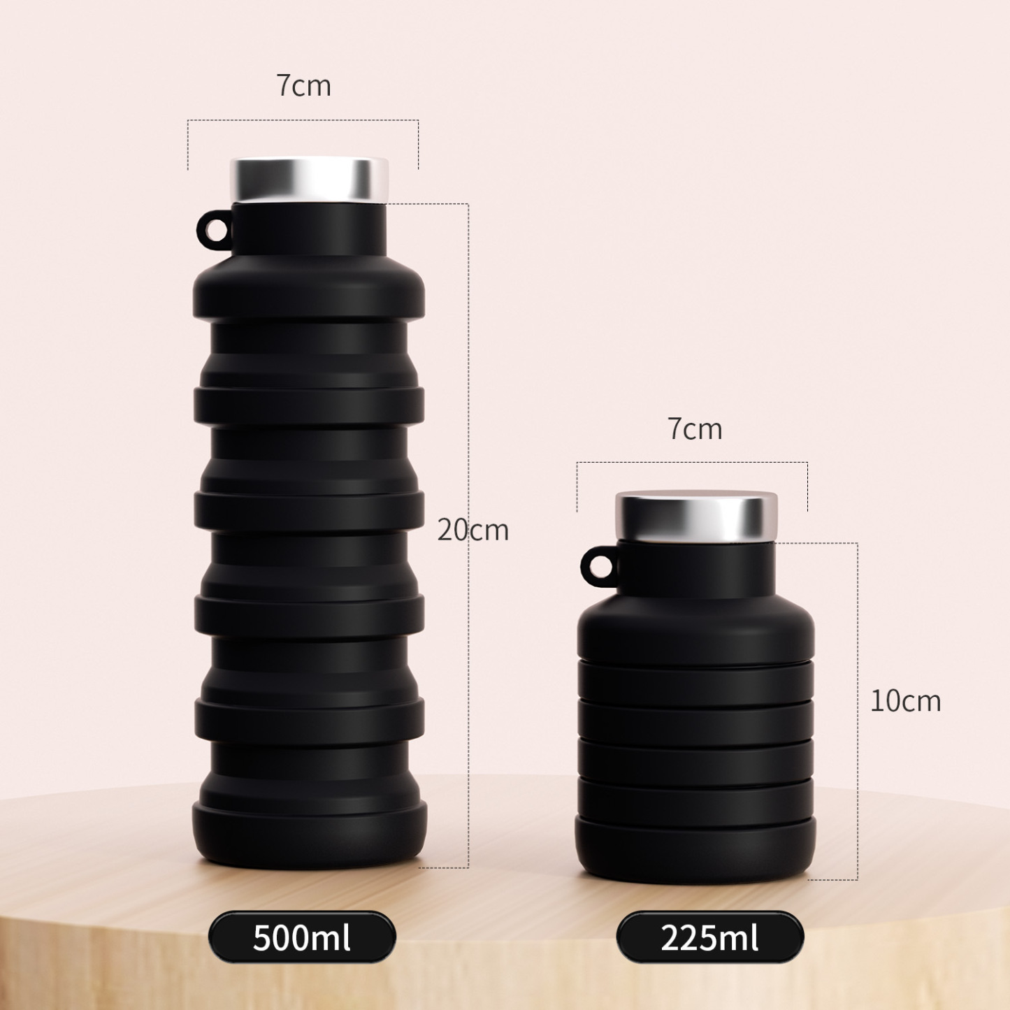 Creative Running Fitness Outdoor Sports Silicone Folding Water Bottle