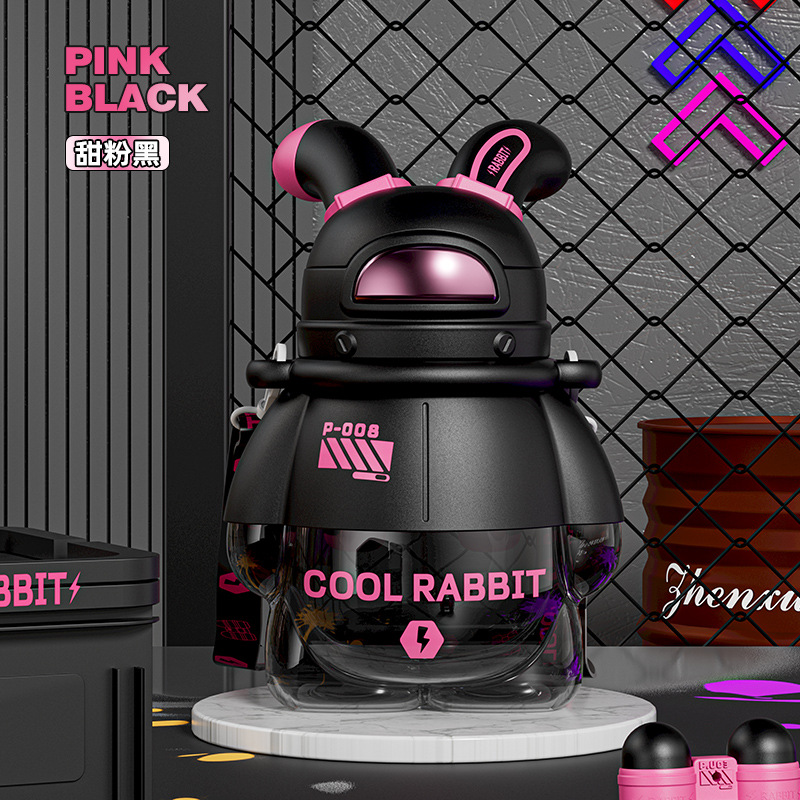 Anti Drop Large Capacity Plastic Straw Cup Colorful Water Bottle