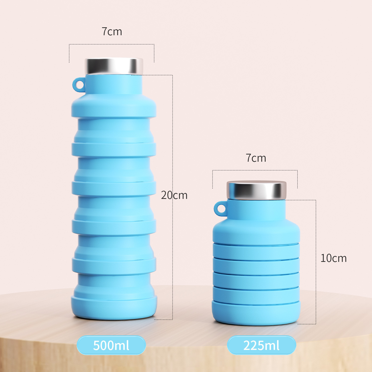 Creative Running Fitness Outdoor Sports Silicone Folding Water Bottle