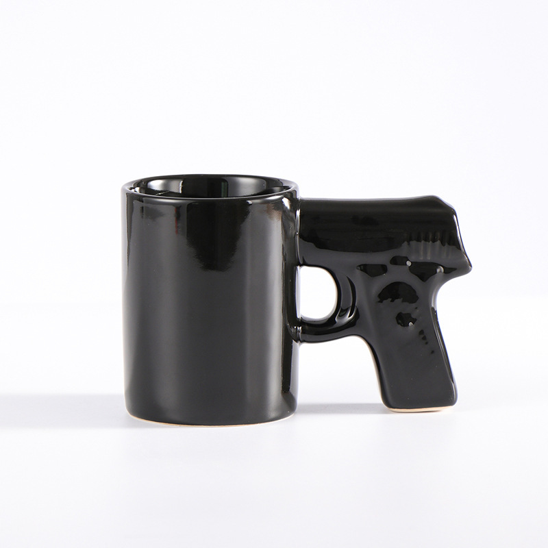 350ml Creative Mug Desert Eagle Cup Handle Coffee Mug 3D Thin Shell Embossed Handle Pistol Mugs Coffee Cups Novelty Funny Gifts