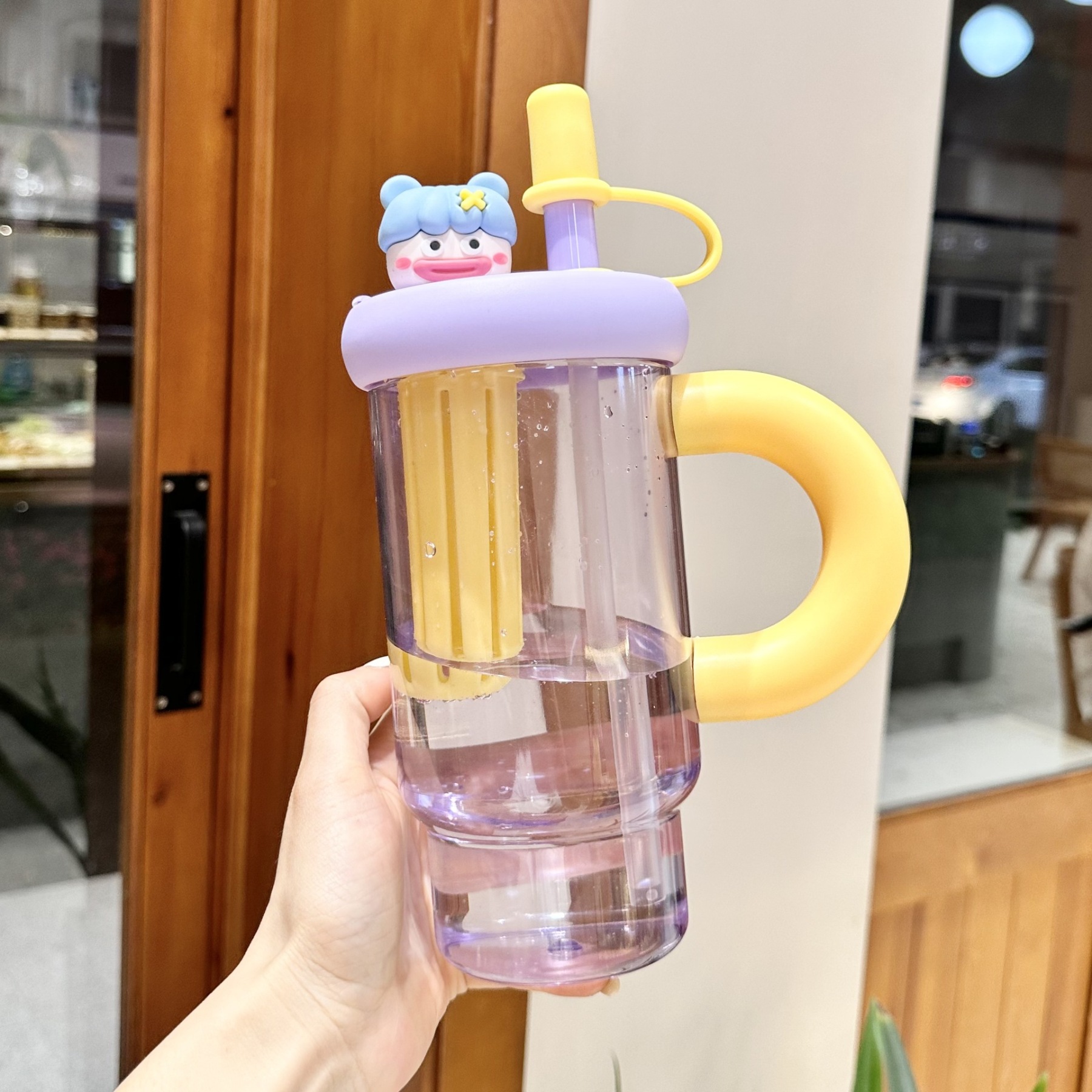 Summer Large Capacity Funny Girl Straw Cup Female High Temperature Res