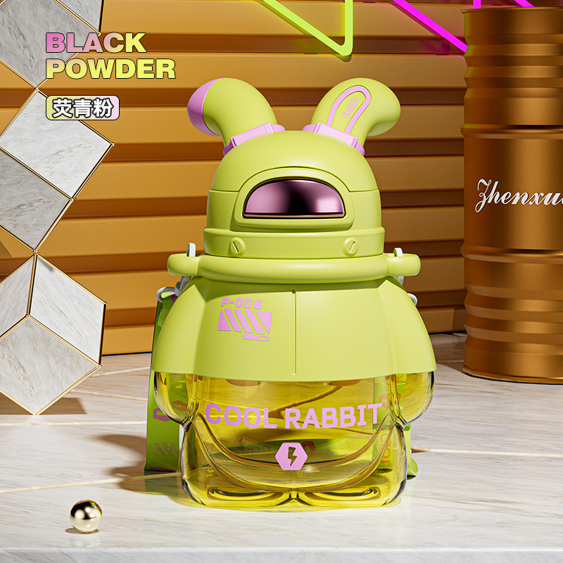 Anti Drop Large Capacity Plastic Straw Cup Colorful Water Bottle