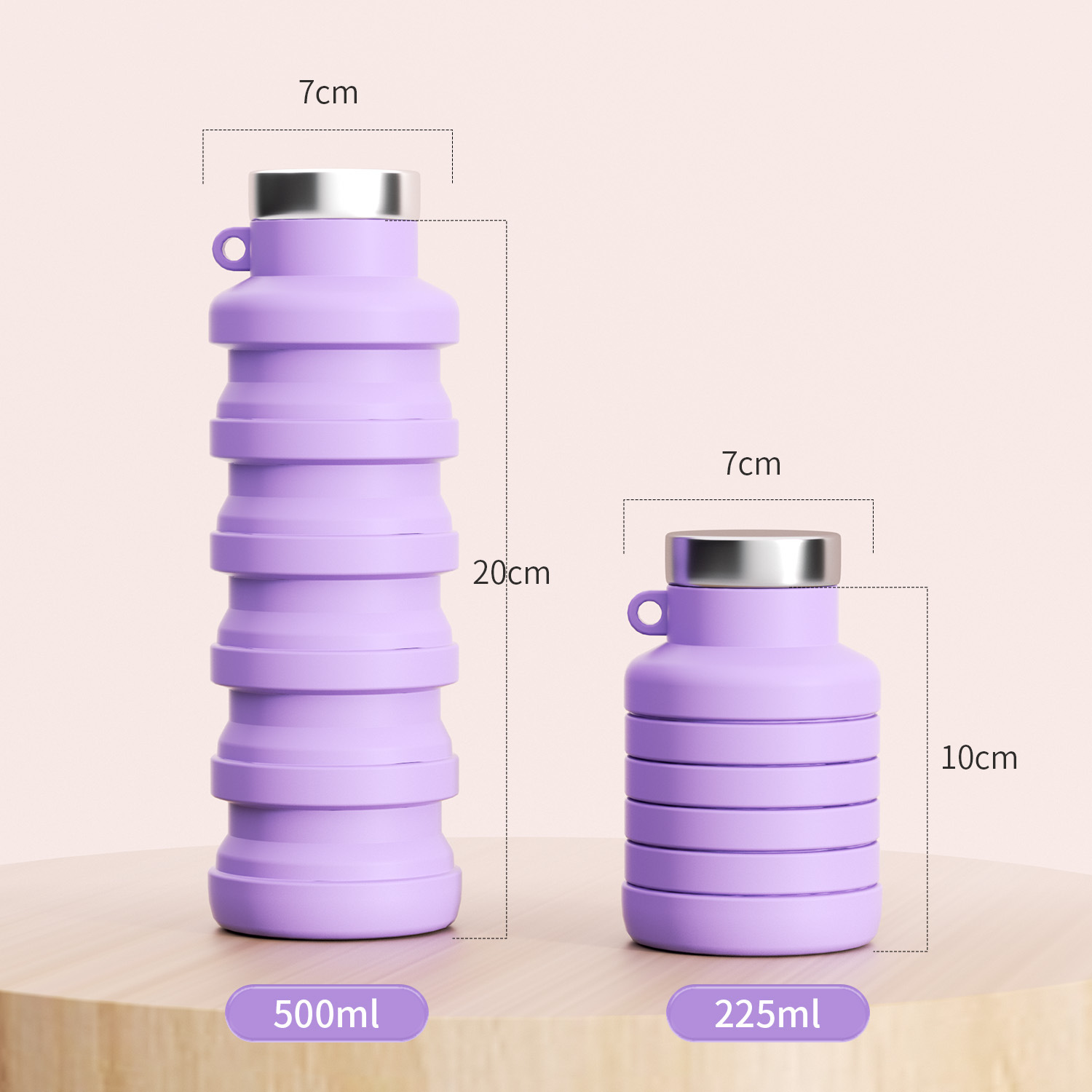 Creative Running Fitness Outdoor Sports Silicone Folding Water Bottle