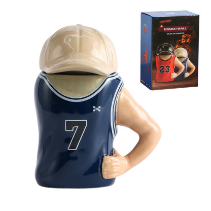 450ML Cartoon Ceramic Cup Basketball Player Baseball Cap Jersey Molding Cup Creative Boy's Gift Coffee Mug Human Coffee Cup