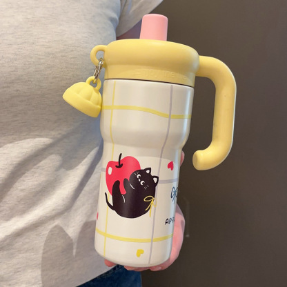 Large Capacity Sports Straw Cup Stainless Steel Insulated Chilled Cup