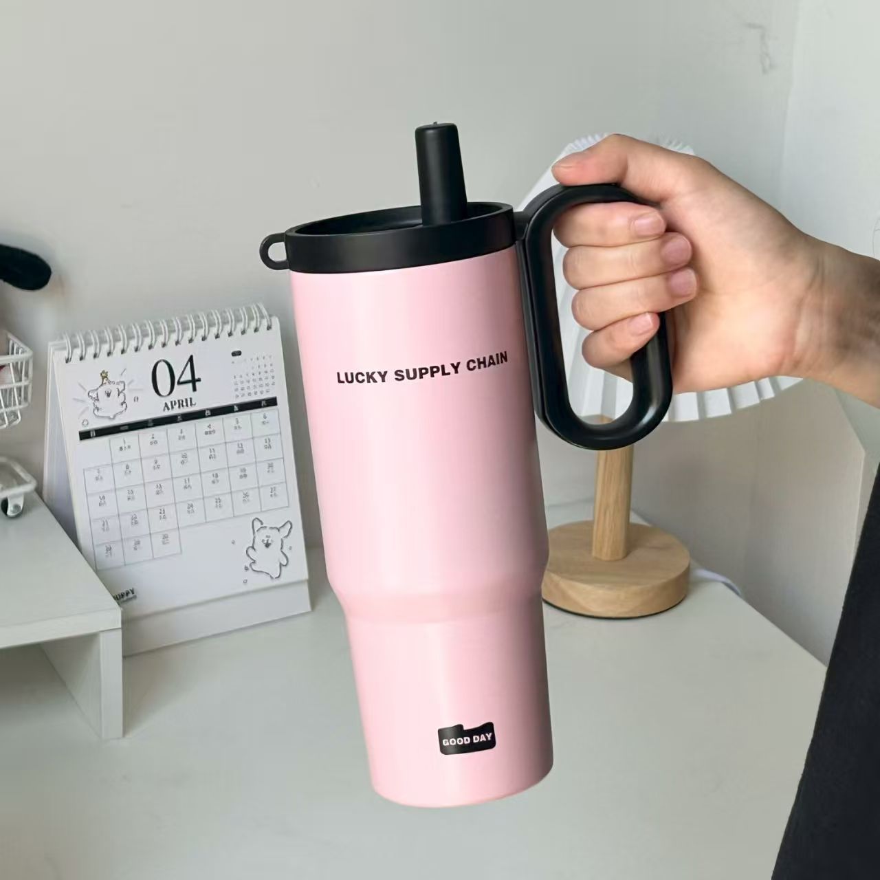 316 Stainless Steel Large Capacity Suction Cup Car Cup with Handle