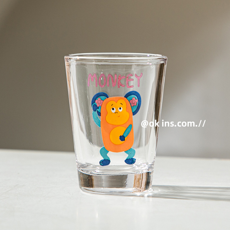 50ML Cartoon Glass Sake Cups 12 Zodiac Pattern Household Small Wine Cups Creative Wine Cup One-sip Cups Mini Sake Cups Gifts