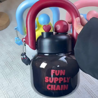 U-shaped Handle Hand-held Double Drinks Large Capacity Tea Water Separation Large Belly Tons Tons Cup Straw Water Cup