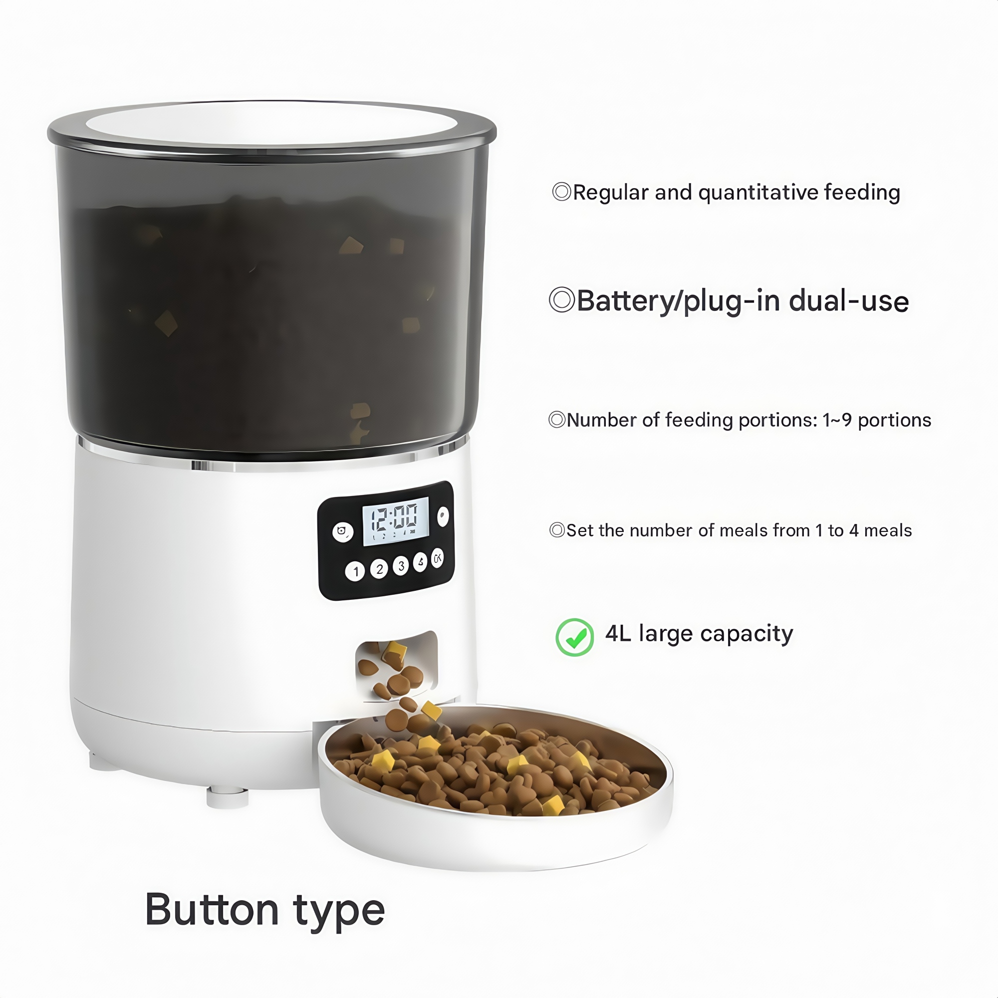 Smart pet feeder, Mobile app remote Control Feeding, Voice and vVideo