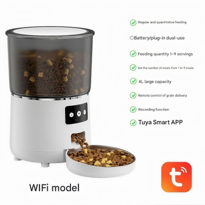 Smart pet feeder, Mobile app remote Control Feeding, Voice and vVideo