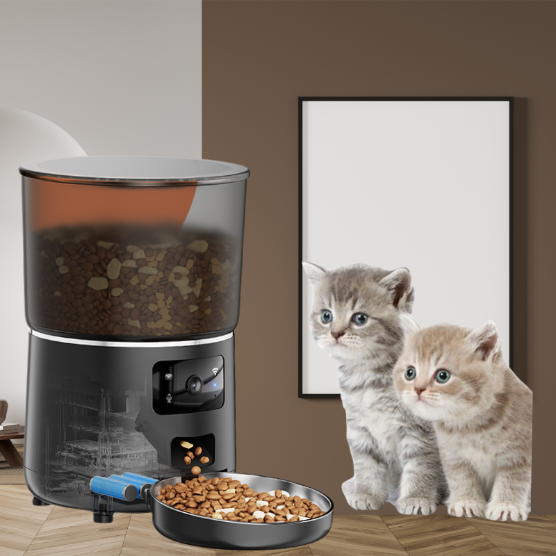 SmartPaws DuoFeeder - 4L Clog-Proof Pet Food Dispenser with Live HD Cam & Voice Control (PlungerTech™/Doodle App/Dual Power)