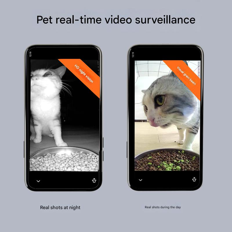 Smart pet feeder, Mobile app remote Control Feeding, Voice and vVideo