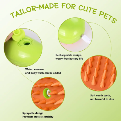 2-in-1 Cat Steam Brush: Ultimate Grooming & Massage Tool