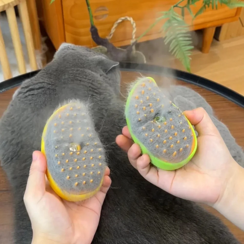 2-in-1 Cat Steam Brush: Ultimate Grooming & Massage Tool