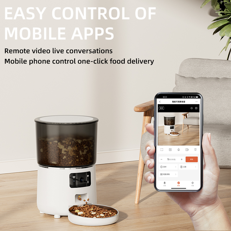 Smart pet feeder, Mobile app remote Control Feeding, Voice and vVideo