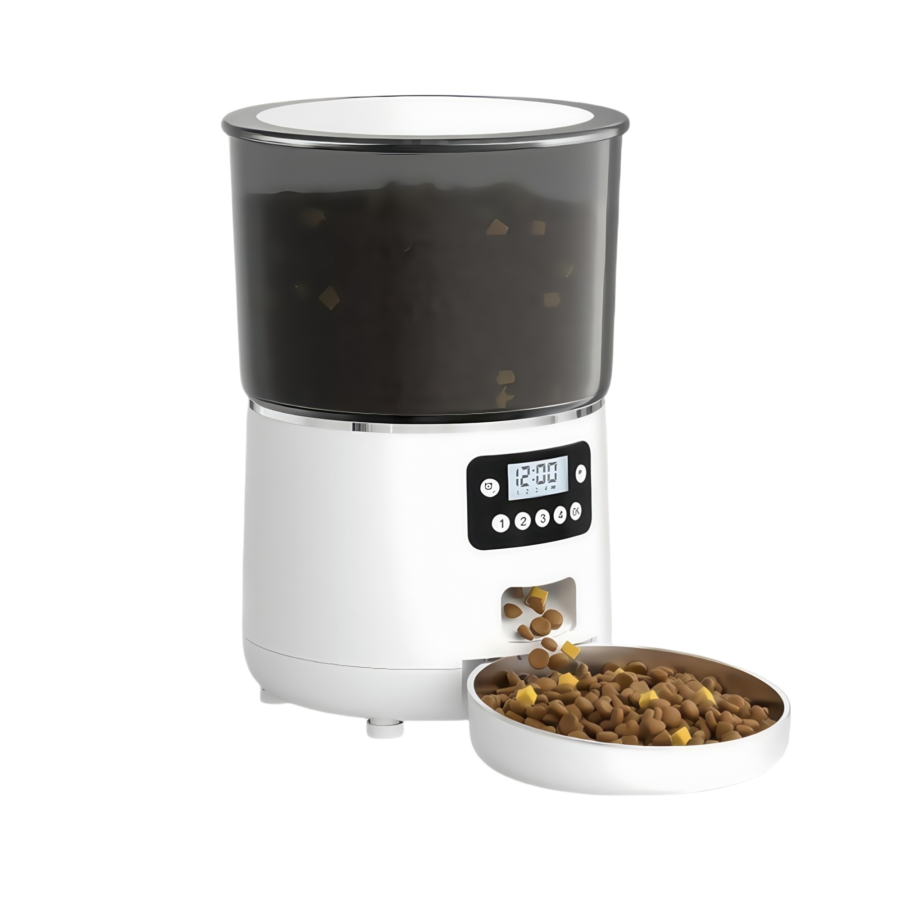 SmartPaws DuoFeeder - 4L Clog-Proof Pet Food Dispenser with Live HD Cam & Voice Control (PlungerTech™/Doodle App/Dual Power)