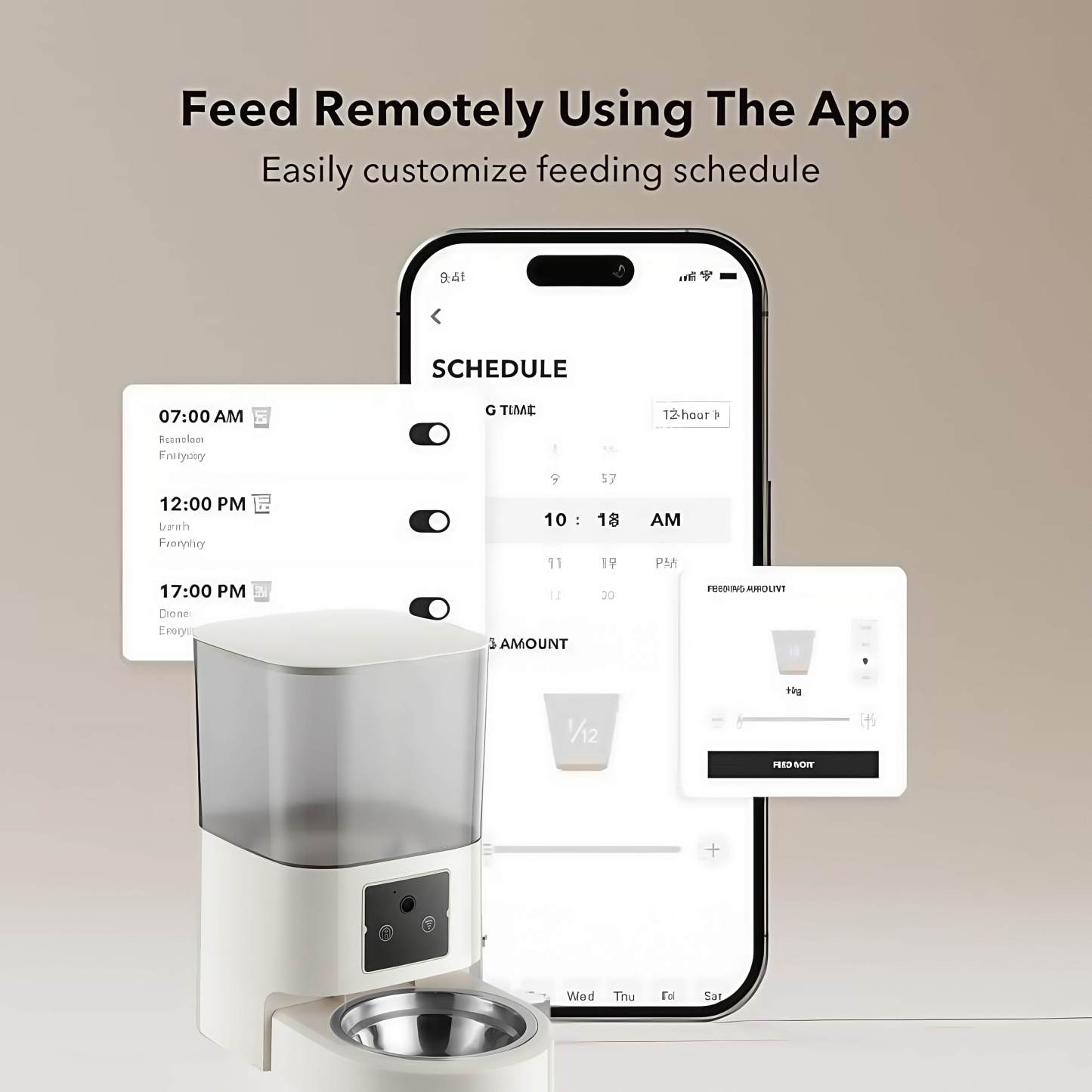 Smart WiFi Pet Feeder with Camera – Feed Pets Remotely, 2-Way Audio, Night Vision | 6.5L Freshness Tech | Works Offline, Certified Safe (FCC/UL)