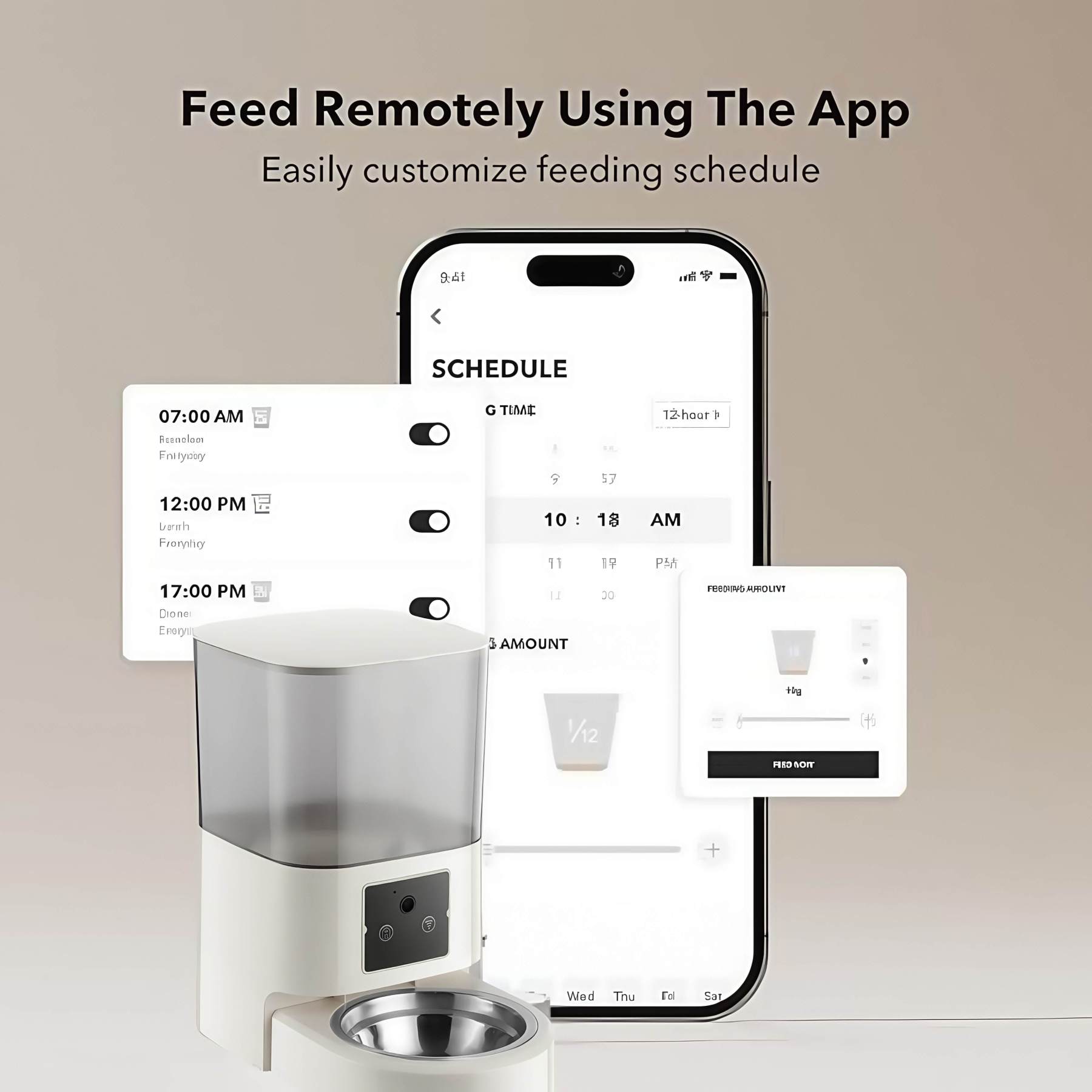 Smart WiFi Pet Feeder with Camera – Feed Pets Remotely, 2-Way Audio, Night Vision | 6.5L Freshness Tech | Works Offline, Certified Safe (FCC/UL)