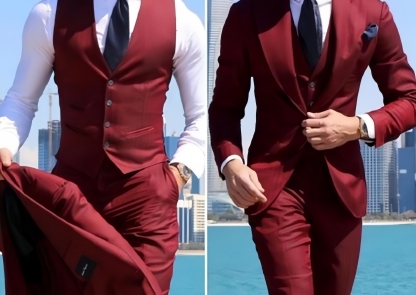 Men's wedding suit four piece suit