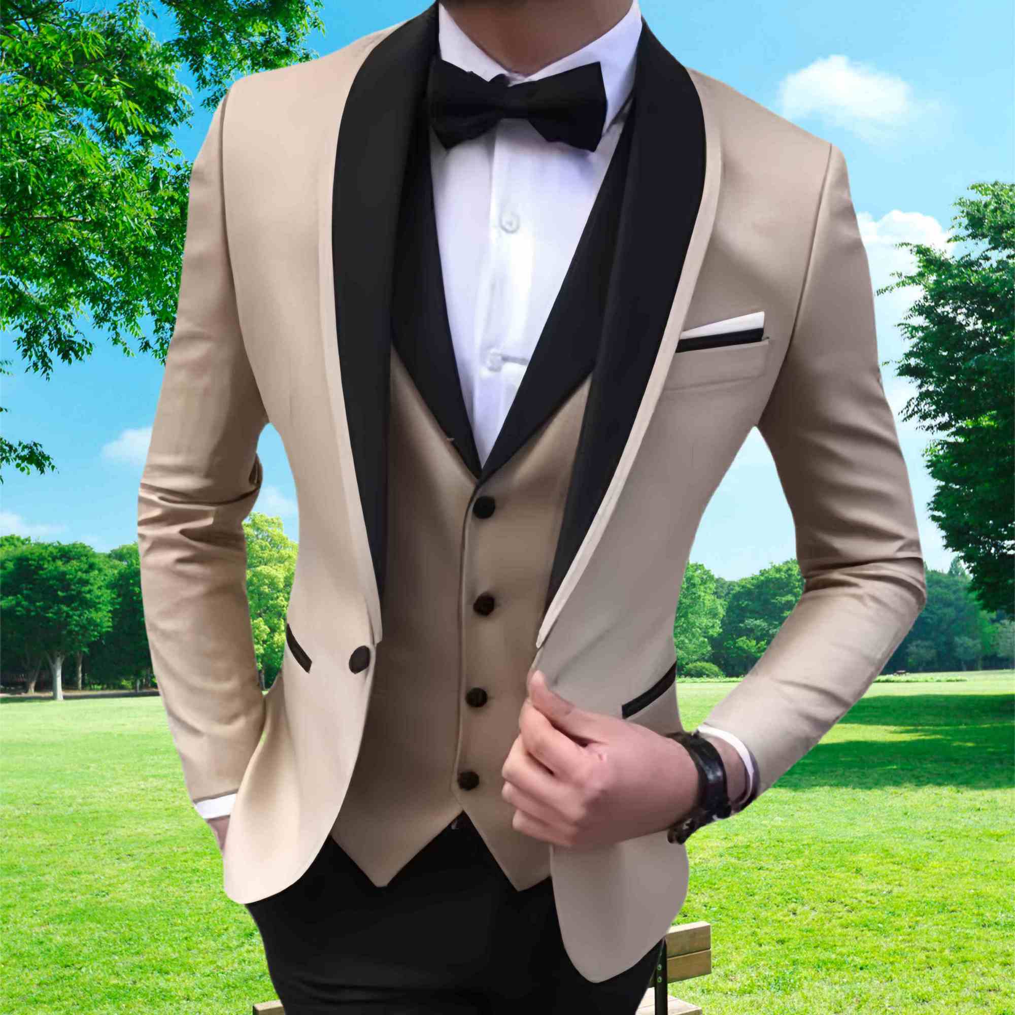 Men's 3 Piece Slim Fit Suits One Button Breasted Suit Men Formal Suit for Wedding Prom Dinner Party