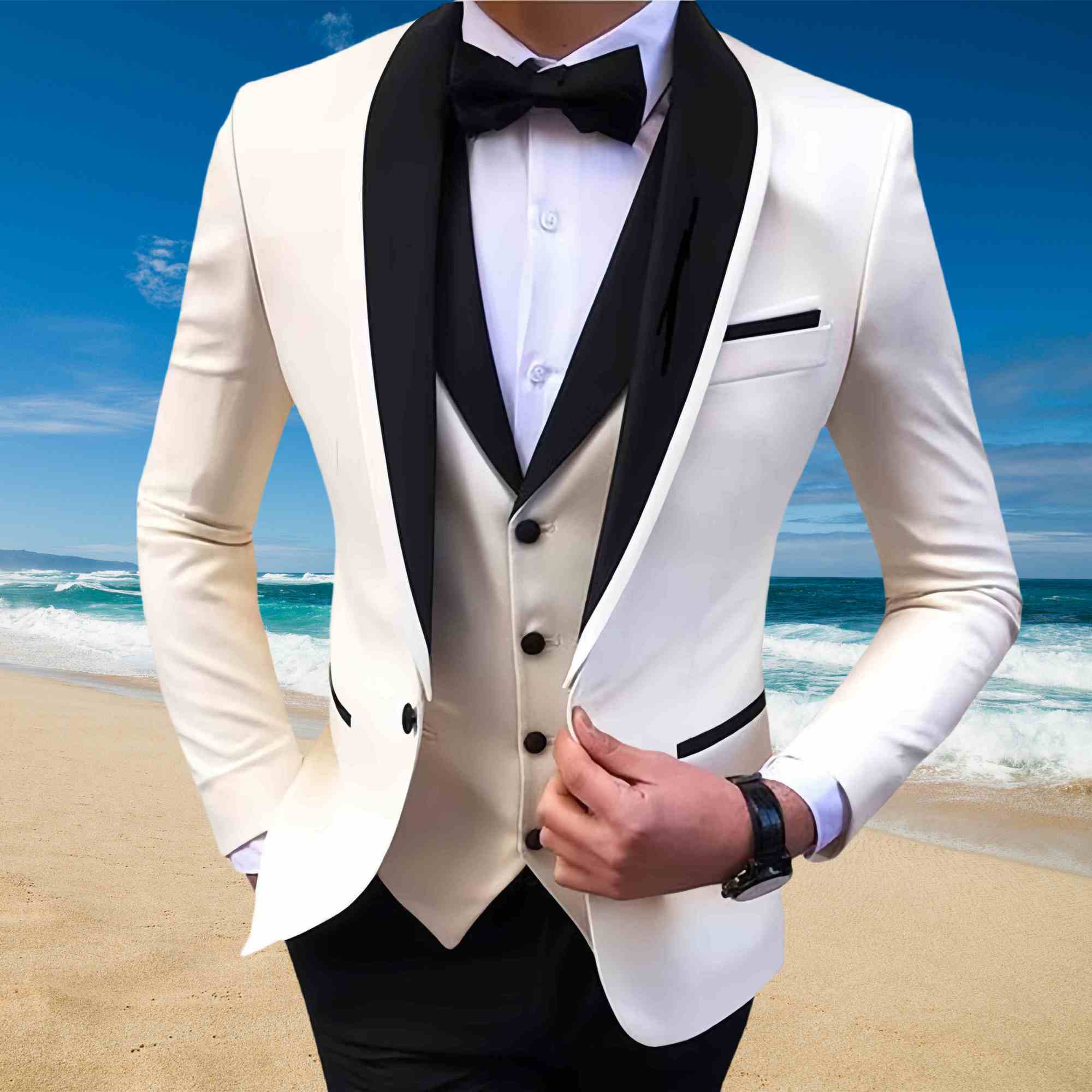 Men's 3 Piece Slim Fit Suits One Button Breasted Suit Men Formal Suit for Wedding Prom Dinner Party