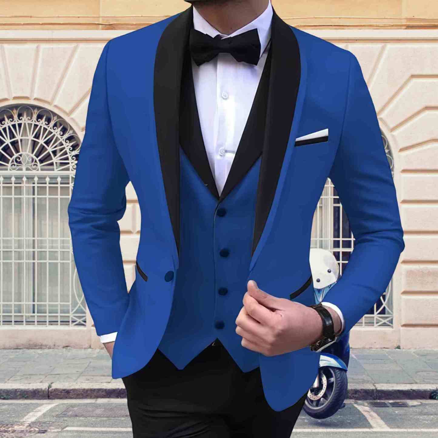 Men's 3 Piece Slim Fit Suits One Button Breasted Suit Men Formal Suit for Wedding Prom Dinner Party