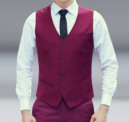 Fashion Single Breasted Suit Vests for Men Grey Black Navy blue High-end Male Waistcoat Slim Fit Formal Business Casual Vest