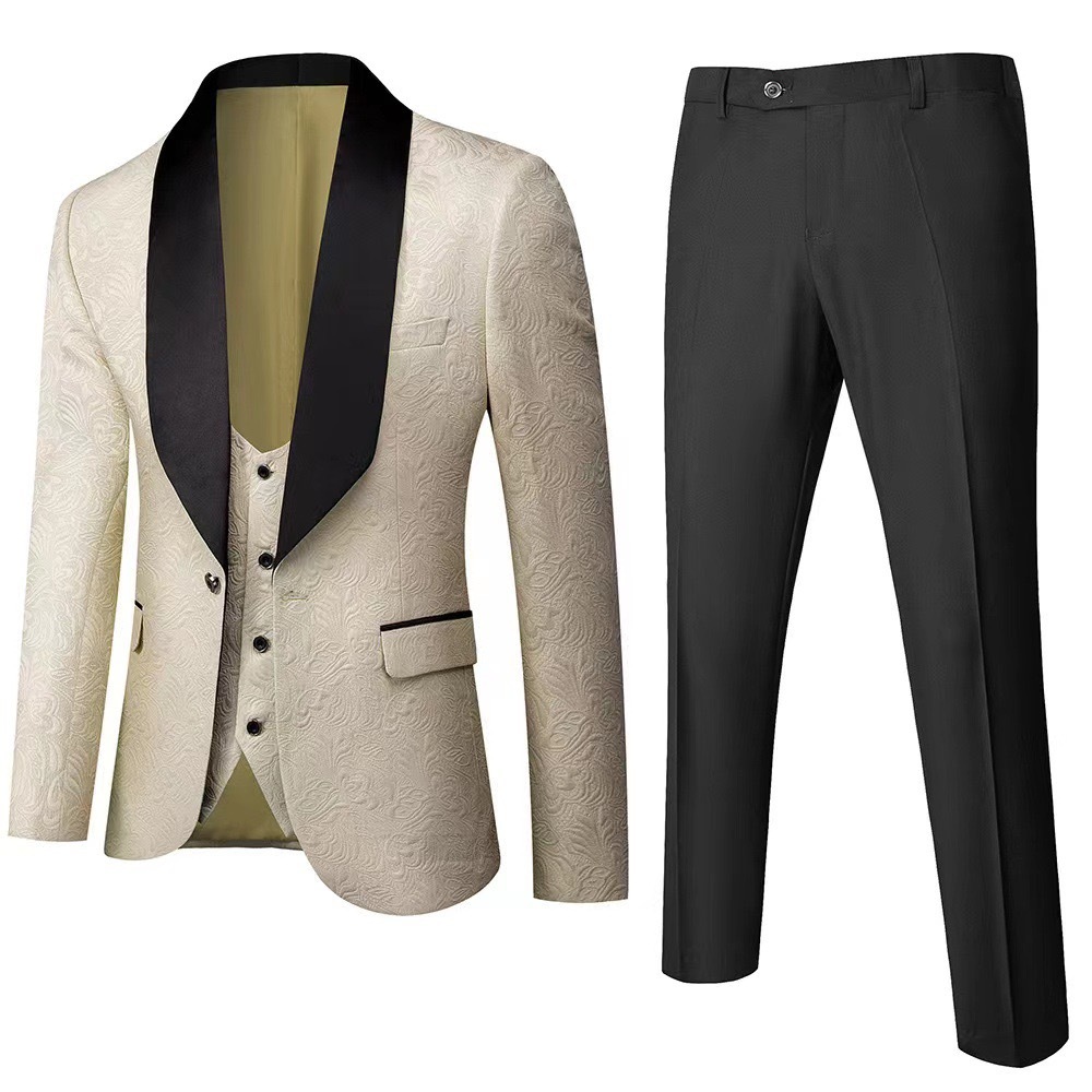 Men's 3 Piece Suits Slim Fit Peak Lapel 2 Button Blazer Jacket Vest Pants Set Wedding Business Prom Party Suit