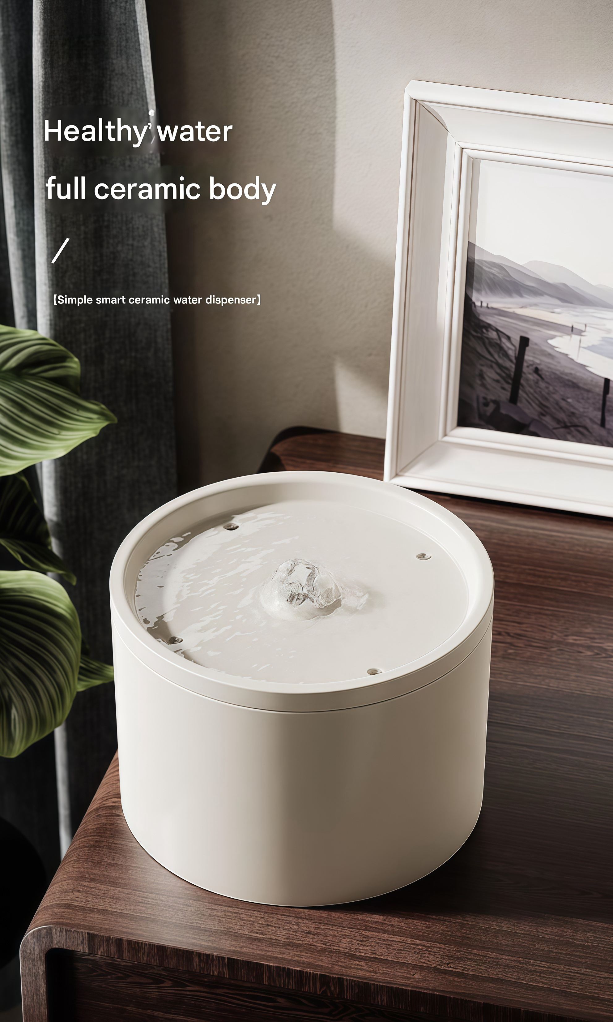 EcoSilent Pro Ceramic Pet Fountain – Smart TempTech™, Radar-Activated Flow & Self-Purify System for 24/7 Fresh Hydration