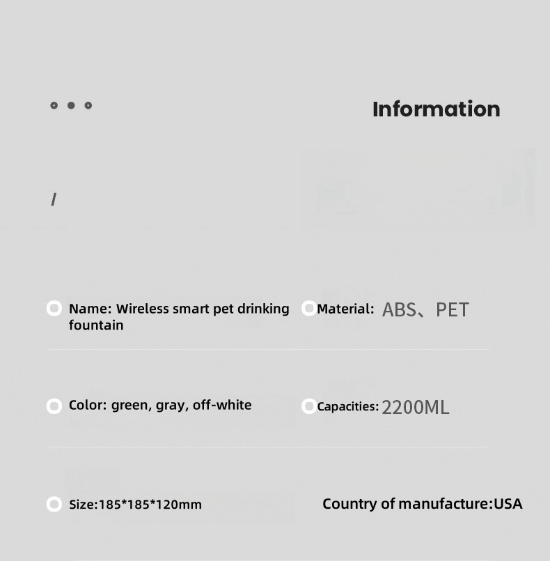 Smart induction mobile water dispenser wireless pet water dispenser