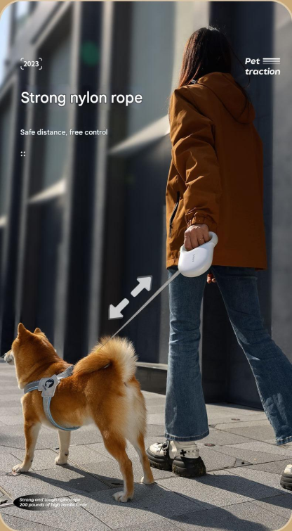 "SmartLock Pro 360° Retractable Leash: TÜV-Certified Safety with Military-Grade Durability for 50kg Dogs