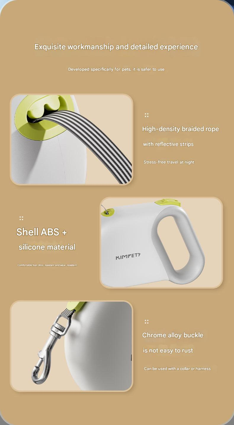 "SmartLock Pro 360° Retractable Leash: TÜV-Certified Safety with Military-Grade Durability for 50kg Dogs