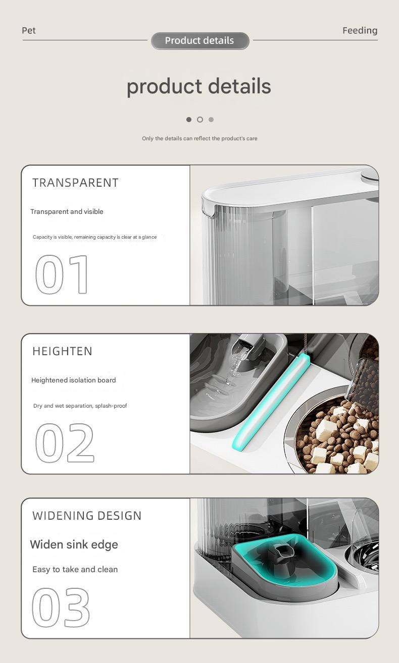 2-in-1 Smart Pet Fountain & Feeder Pro | Auto-Refill 1.5L Water + Clog-Proof 2.2L Food Dispenser