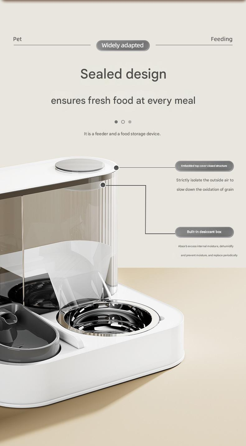 2-in-1 Smart Pet Fountain & Feeder Pro | Auto-Refill 1.5L Water + Clog-Proof 2.2L Food Dispenser