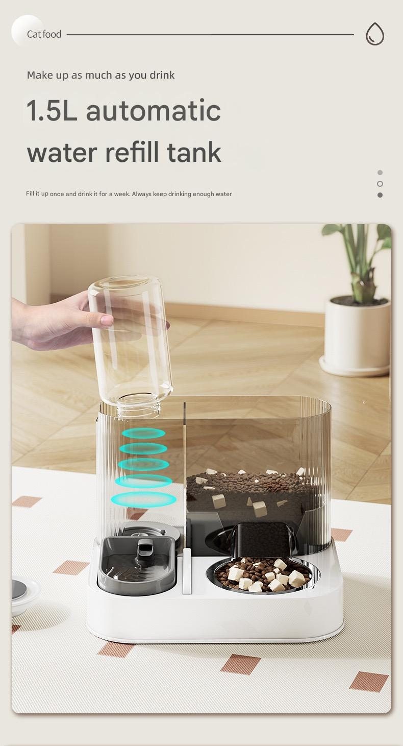 2-in-1 Smart Pet Fountain & Feeder Pro | Auto-Refill 1.5L Water + Clog-Proof 2.2L Food Dispenser