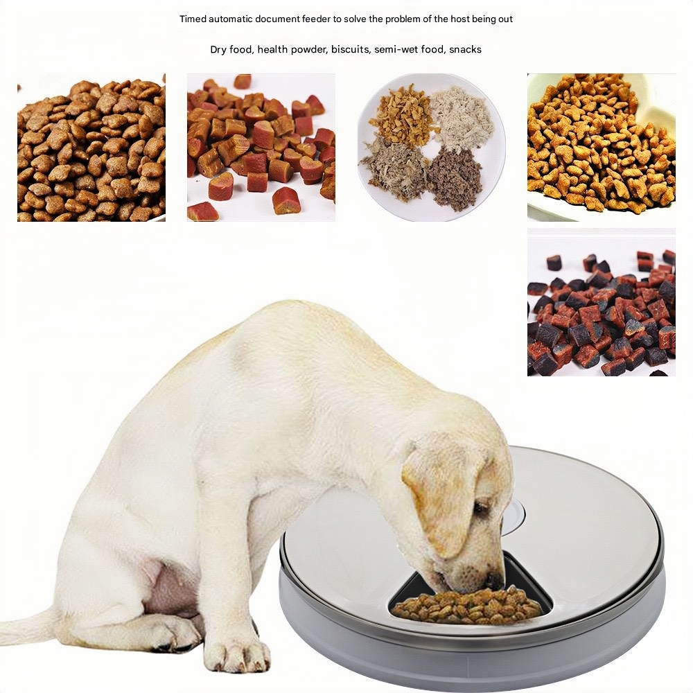 6x75g Auto-Rotating Pet Feeder | Smart Timer APP Control & Moonlight Mode | Eco-Friendly Recycled Plastic | Jam-Proof Helix Design (Vet-Recommended)