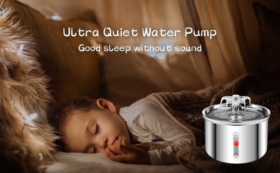 Vet-Approved Stainless Steel Pet Fountain - 2L Quiet Waterfall Flow with Triple Filtration (304 Steel, Leak-Proof Pump)