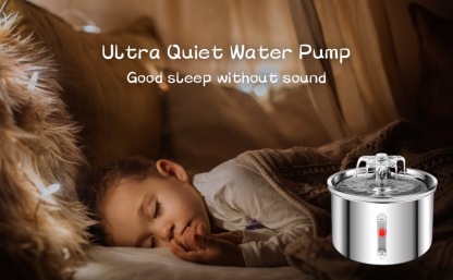 Vet-Approved Stainless Steel Pet Fountain - 2L Quiet Waterfall Flow with Triple Filtration (304 Steel, Leak-Proof Pump)