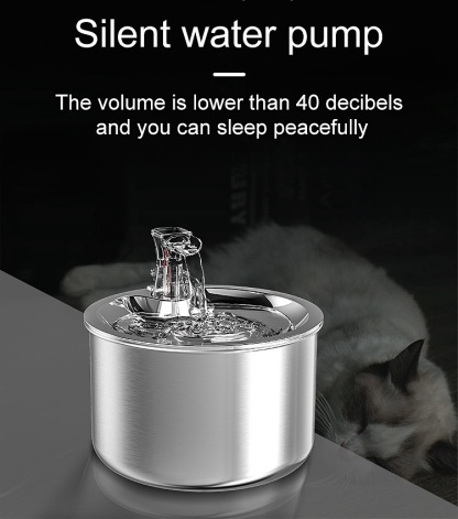Circular Stainless Steel Pet Fountain - 2L Tap-Style Flow with Triple Filter & Eco-Safe 304 Steel (Vet-Recommended Design)