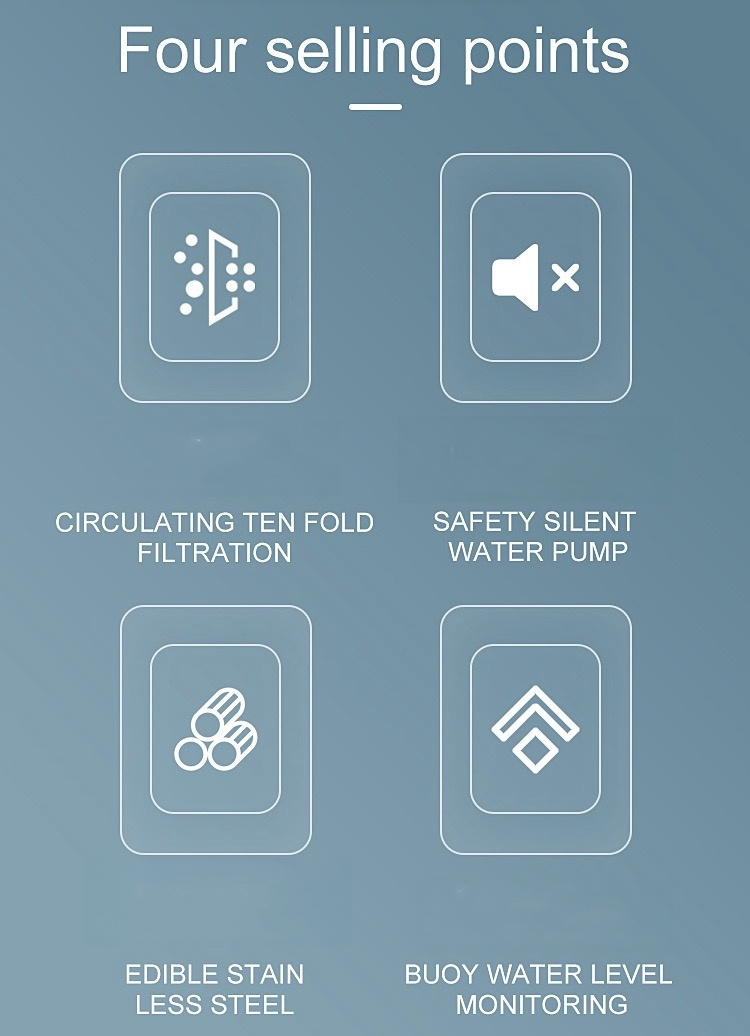 Circular Stainless Steel Pet Fountain - 2L Tap-Style Flow with Triple Filter & Eco-Safe 304 Steel (Vet-Recommended Design)