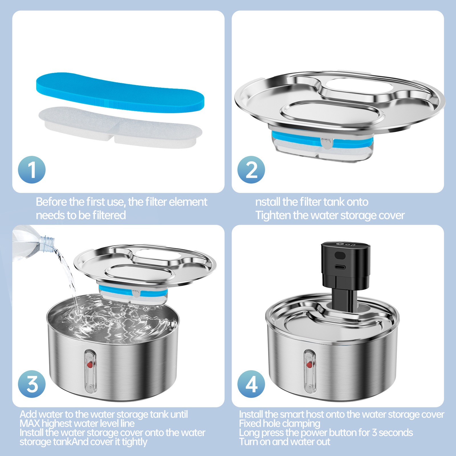 CirclaFlow™ Smart Pet Fountain - 3.2L Wireless Dispenser with Infrared Sensor & Night Light (BPA-Free 304 Steel, 5-Layer Filtration, Auto Dry Burn Stop)