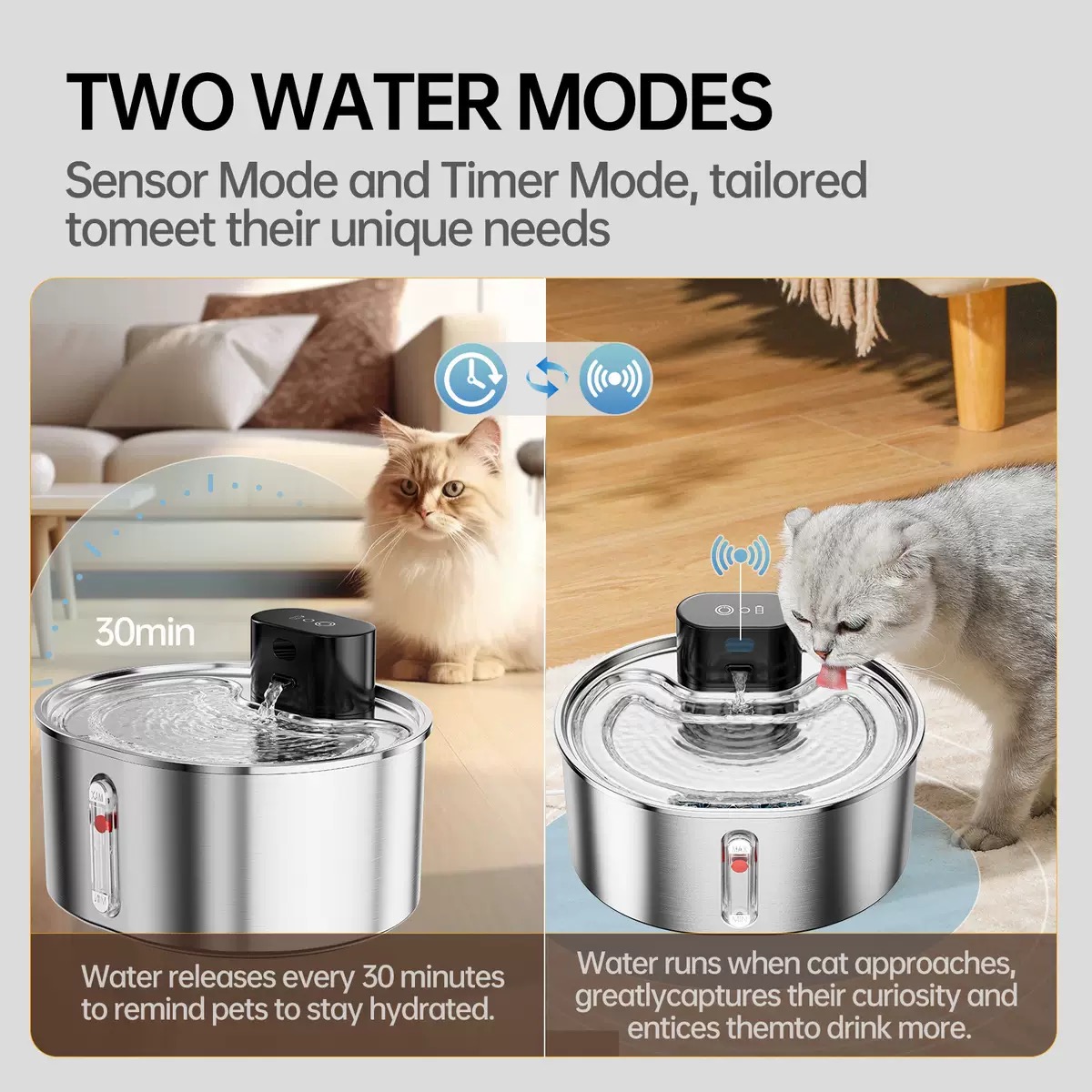 CirclaFlow™ Smart Pet Fountain - 3.2L Wireless Dispenser with Infrared Sensor & Night Light (BPA-Free 304 Steel, 5-Layer Filtration, Auto Dry Burn Stop)
