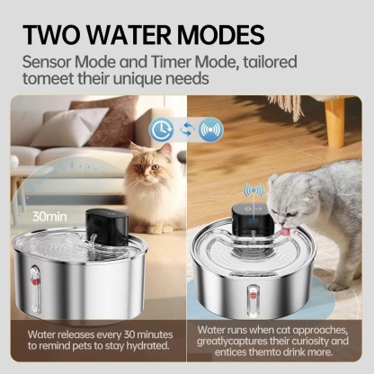 CirclaFlow™ Smart Pet Fountain - 3.2L Wireless Dispenser with Infrared Sensor & Night Light (BPA-Free 304 Steel, 5-Layer Filtration, Auto Dry Burn Stop)