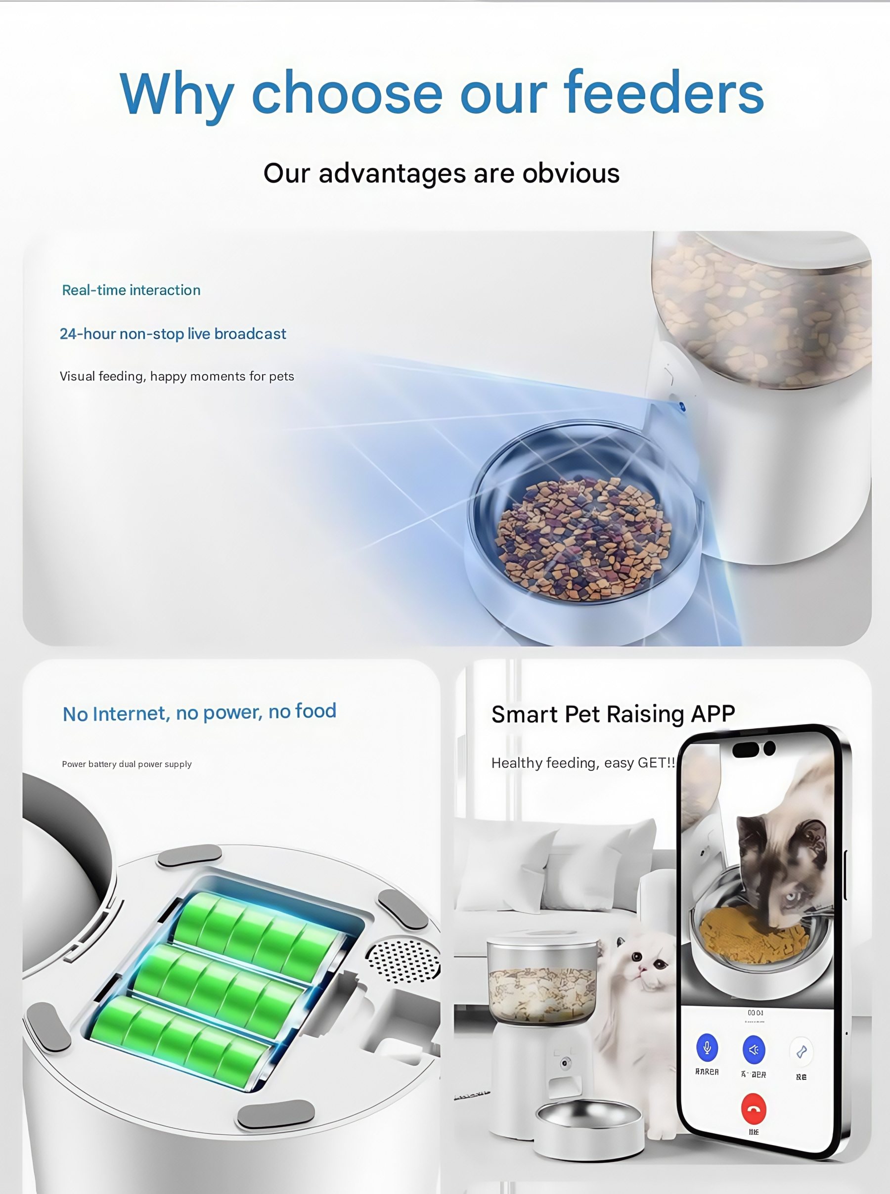 SmartFeeder ProMix™ - 3L Clog-Free Pet Feeder with Freeze-Dried Mode & Live Cam (Hybrid Power/EU Certified/12mm XL Toppers)