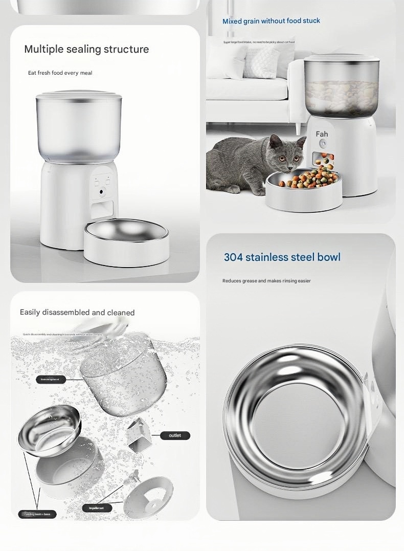 SmartFeeder ProMix™ - 3L Clog-Free Pet Feeder with Freeze-Dried Mode & Live Cam (Hybrid Power/EU Certified/12mm XL Toppers)