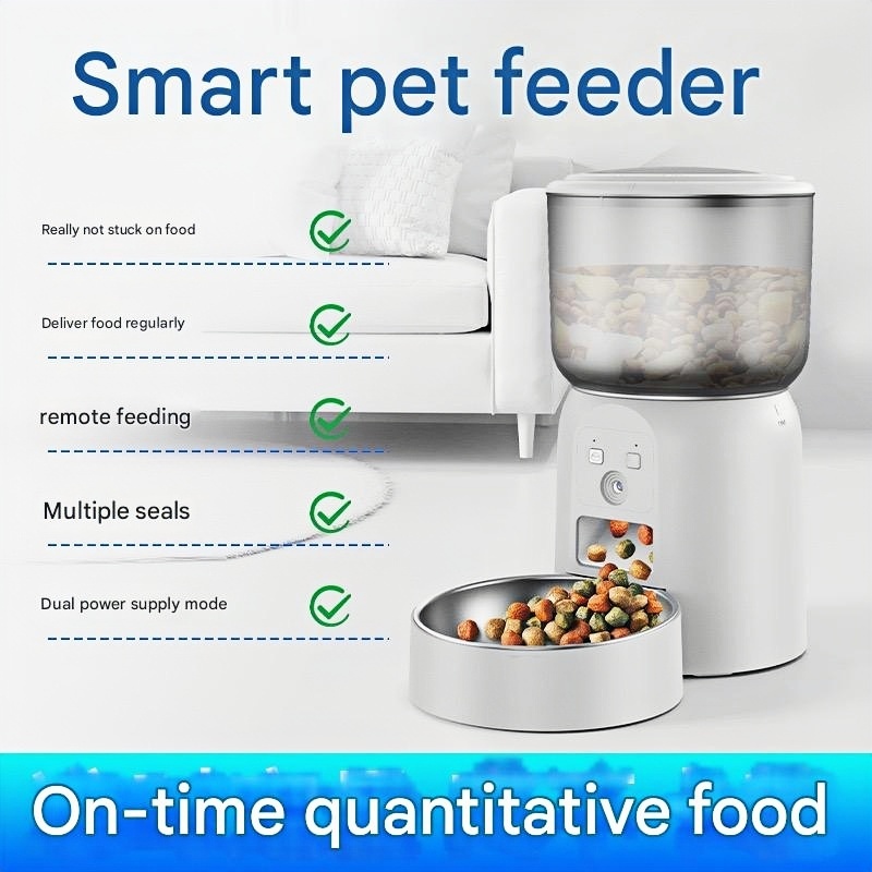 SmartFeeder ProMix™ - 3L Clog-Free Pet Feeder with Freeze-Dried Mode & Live Cam (Hybrid Power/EU Certified/12mm XL Toppers)