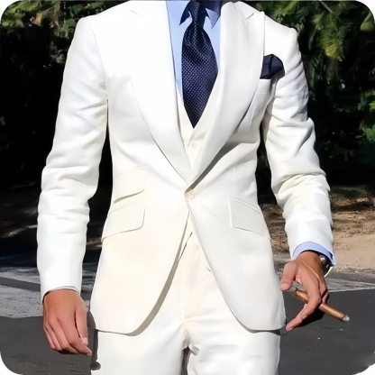 Men Suit Business Office Jacket Pants Vest Three-Piece Set Slim Fit Outfit Wedding Tuxedo for Male high-end Custom Clothes