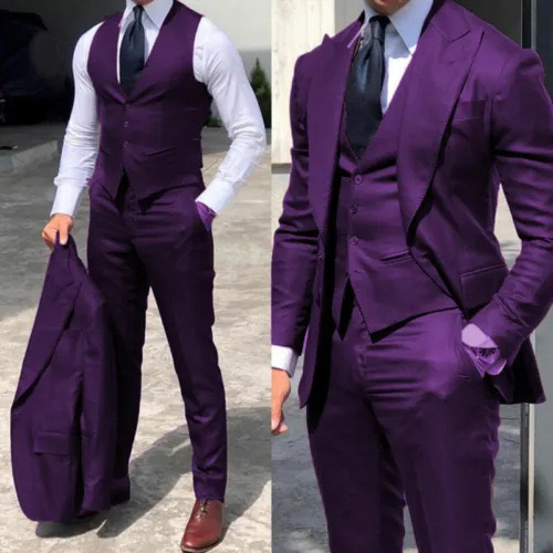 Men Suit Business Office Jacket Pants Vest Three-Piece Set Slim Fit Outfit Wedding Tuxedo for Male high-end Custom Clothes