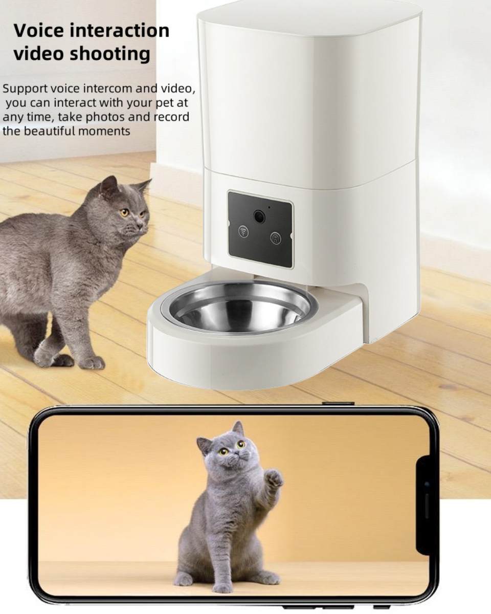 Smart WiFi Pet Feeder with Camera – Feed Pets Remotely, 2-Way Audio, Night Vision | 6.5L Freshness Tech | Works Offline, Certified Safe (FCC/UL)